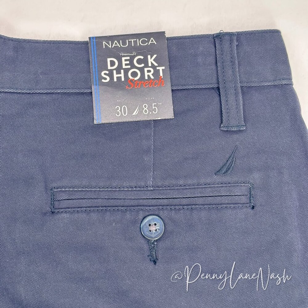 NWT Nautica Stretch 8.5" Deck Shorts Size 30 Navy - Picture 8 of 13